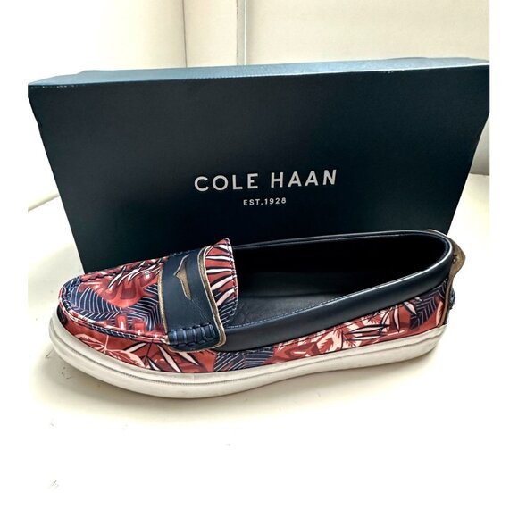 Cole Haan Pinch Weekender LX Tropical Print Ivory Womens Loafers Size 8.5B - Picture 6 of 9